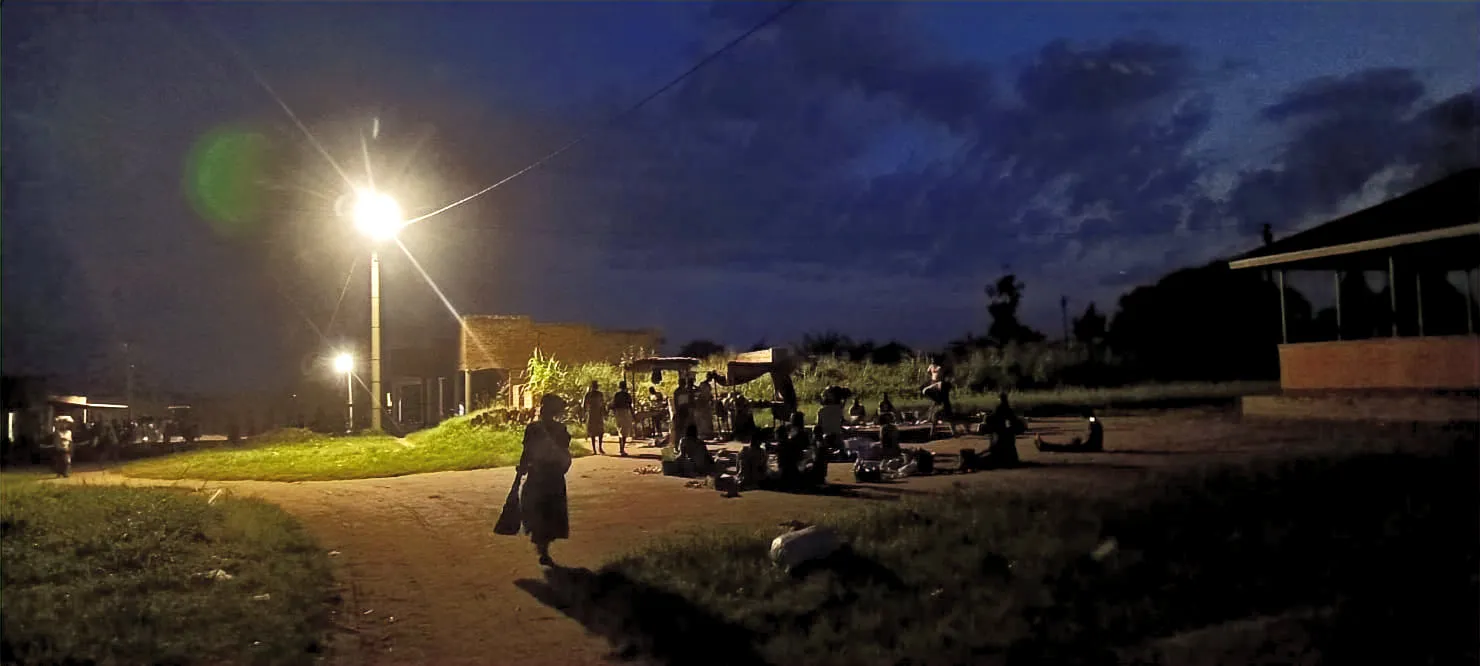 A night market trading under electric street lighting at Got Ngur
